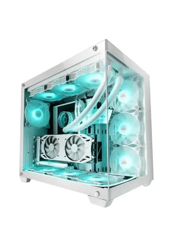 Mars Gaming MCV4 Blanco Torre Gaming Custom XXL E-ATX Ventana Cristal Templado Lateral y Frontal Sin Marco Estructura Modular Do