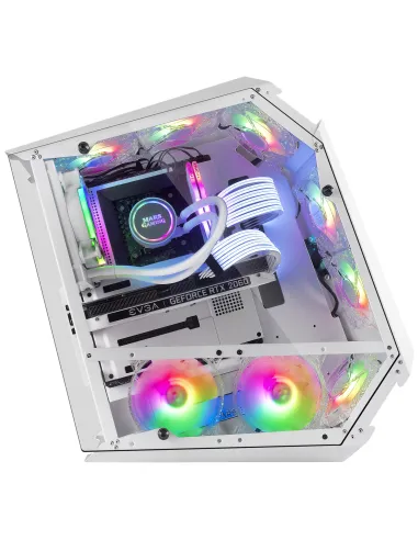 Mars Gaming MC51W, Caja PC Gaming ATX, Doble Cristal Templado, 5x Ventilador RGB 12cm, Blanco