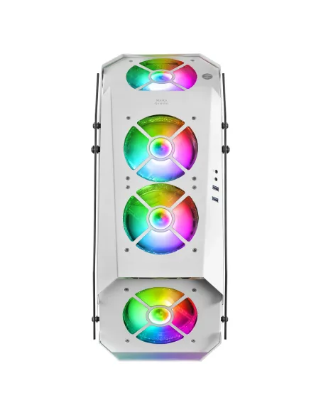 Mars Gaming MC51W, Caja PC Gaming ATX, Doble Cristal Templado, 5x Ventilador RGB 12cm, Blanco