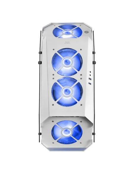 Mars Gaming MC51W, Caja PC Gaming ATX, Doble Cristal Templado, 5x Ventilador RGB 12cm, Blanco