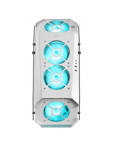 Mars Gaming MC51W, Caja PC Gaming ATX, Doble Cristal Templado, 5x Ventilador RGB 12cm, Blanco
