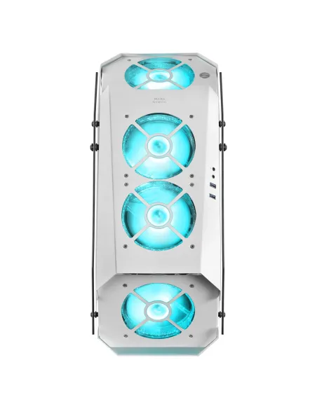 Mars Gaming MC51W, Caja PC Gaming ATX, Doble Cristal Templado, 5x Ventilador RGB 12cm, Blanco