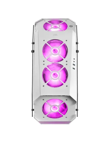 Mars Gaming MC51W, Caja PC Gaming ATX, Doble Cristal Templado, 5x Ventilador RGB 12cm, Blanco