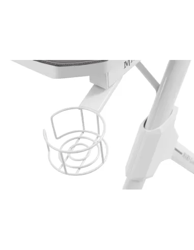 Mars Gaming MGD140, Escritorio Ergonómica Gaming, Soporte Auriculares y Bebidas, Escritorio PC, 140x60cm, Blanco