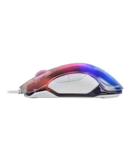 Mars Gaming MMGLOWW, Ratón Gaming RGB Chroma-Glow, Acabado Espejo, Ultraligero, 12800 DPI, Blanco
