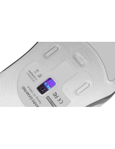 Mars Gaming MMGLOWW, Ratón Gaming RGB Chroma-Glow, Acabado Espejo, Ultraligero, 12800 DPI, Blanco