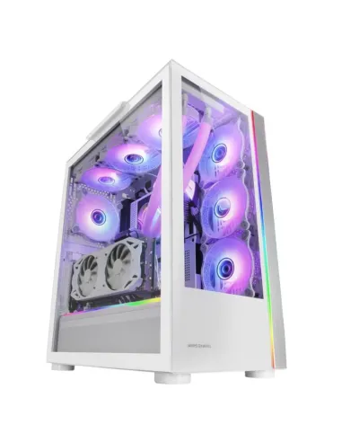 Mars Gaming MC-ULTRA Blanco Torre Gaming Custom XXL E-ATX Doble Tira LED ARGB Doble Ventana Cristal Templado Estructura Cámara D