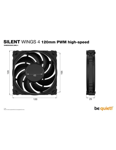 be quiet! SILENT WINGS 4 | 120mm PWM high-speed Carcasa del ordenador Ventilador 12 cm Negro 1 pieza(s)