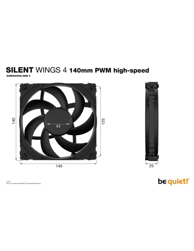 be quiet! SILENT WINGS 4 | 140mm PWM high-speed Carcasa del ordenador Ventilador 14 cm Negro 1 pieza(s)