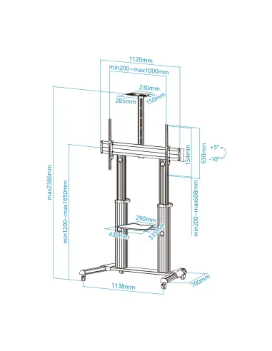 TooQ Partenón 2,54 m (100") Plata