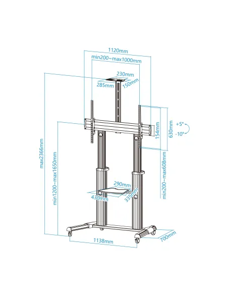 TooQ Partenón 2,54 m (100") Plata