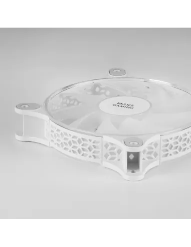 Mars Gaming MFDUO, Kit 2 Ventiladores FRGB Rainbow 360°, Ultra-silencioso, Doble Conexión 3PIN + 4PIN, Blanco