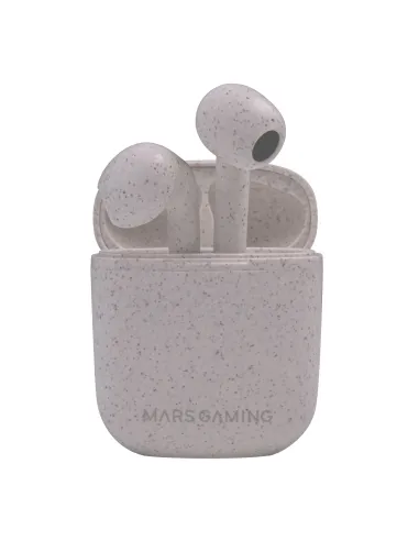 Mars Gaming MHI-ECO, Auriculares Inalámbricos TWS Ecológicos, Bluetooth 5.1, Micrófono, Material Orgánico Wheat Straw