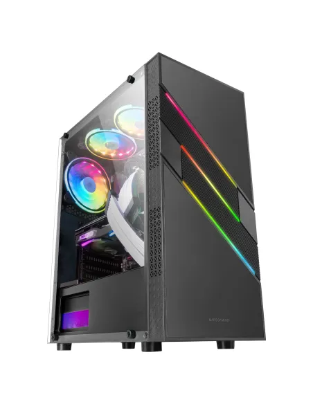 Mars Gaming MC-U3, Caja PC Gaming ATX XL, Frontal Triple ARGB, Ventilador 12cm ARGB, Ventana Cristal Templado, Negro