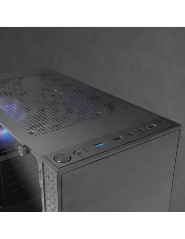 Mars Gaming MC-U3, Caja PC Gaming ATX XL, Frontal Triple ARGB, Ventilador 12cm ARGB, Ventana Cristal Templado, Negro