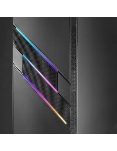 Mars Gaming MC-U3, Caja PC Gaming ATX XL, Frontal Triple ARGB, Ventilador 12cm ARGB, Ventana Cristal Templado, Negro