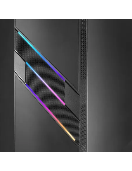 Mars Gaming MC-U3, Caja PC Gaming ATX XL, Frontal Triple ARGB, Ventilador 12cm ARGB, Ventana Cristal Templado, Negro