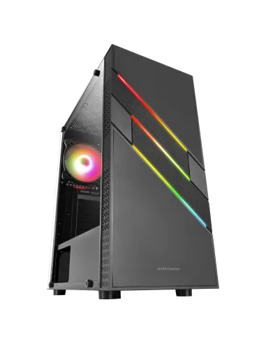 Mars Gaming MC-U3, Caja PC Gaming ATX XL, Frontal Triple ARGB, Ventilador 12cm ARGB, Ventana Cristal Templado, Negro