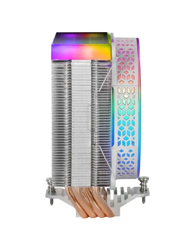 Mars Gaming MCPU-VR, Disipador CPU, Doble Espejo Infinito ARGB, 4 Heatpipes HCT, TDP 180 W, Ventilador Ultra-silencioso PWM 12