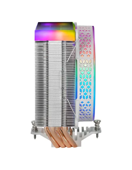 Mars Gaming MCPU-VR, Disipador CPU, Doble Espejo Infinito ARGB, 4 Heatpipes HCT, TDP 180 W, Ventilador Ultra-silencioso PWM 12