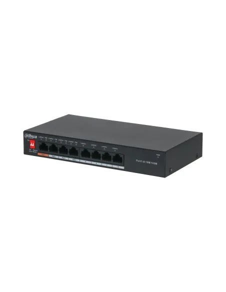 Dahua Technology PoE DH-PFS3008-8ET-60 switch No administrado L2 Fast Ethernet (10 100) Energía sobre Ethernet (PoE) Negro