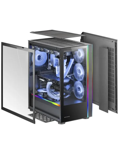 Mars Gaming MC-ULTRA, Torre Gaming Custom XXL E-ATX, Doble Tira LED ARGB, Doble Ventana Cristal Templado, Estructura Cámara
