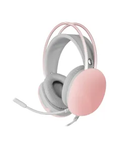 Mars Gaming MH-GLOW Rosa, Auriculares 360° Full Chroma RGB Flow, Micrófono Cancelación de Ruido, Diseño Ultra-ligero,
