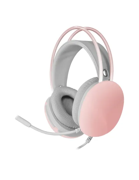 Mars Gaming MH-GLOW Rosa, Auriculares 360° Full Chroma RGB Flow, Micrófono Cancelación de Ruido, Diseño Ultra-ligero,