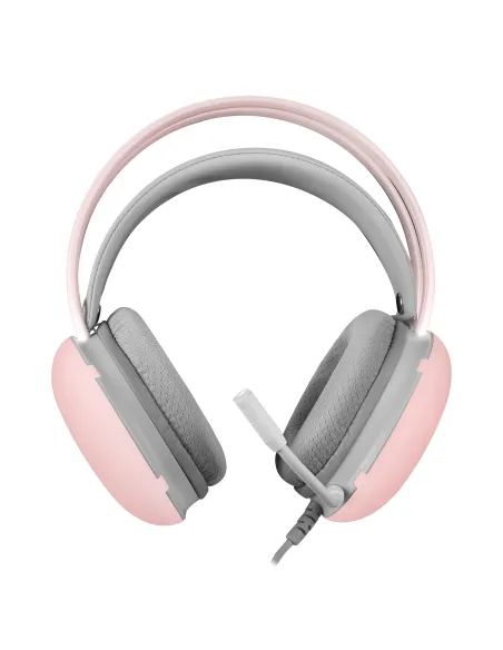 Mars Gaming MH-GLOW Rosa, Auriculares 360° Full Chroma RGB Flow, Micrófono Cancelación de Ruido, Diseño Ultra-ligero,