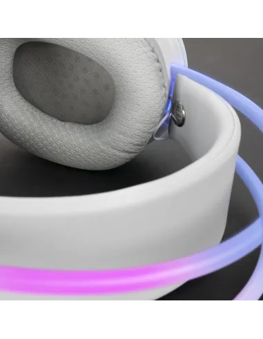 Mars Gaming MH-GLOW Rosa, Auriculares 360° Full Chroma RGB Flow, Micrófono Cancelación de Ruido, Diseño Ultra-ligero,