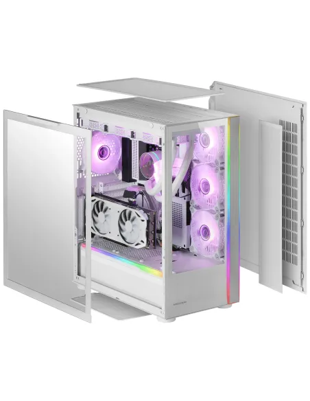 Mars Gaming MC-ULTRA, Torre Gaming Custom XXL E-ATX, Doble Tira LED ARGB, Doble Ventana Cristal Templado, Estructura Cámara