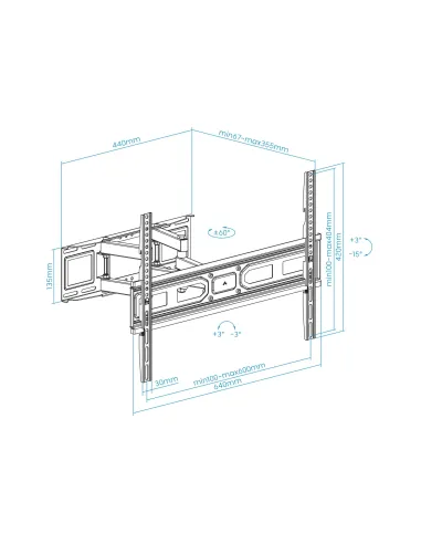 TooQ Soporte de pared para pantallas 37”- 80”