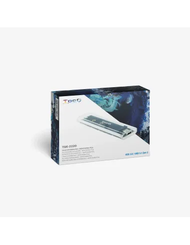 TooQ Caja Externa para SSD M.2 NGFF NVMe, Transparente, RGB