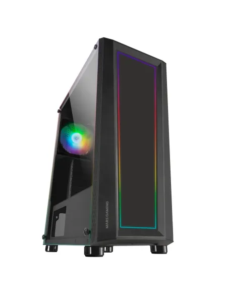 Mars Gaming MC-ART Negro, Caja PC Gaming ATX, Doble Cristal Templado Dibujable, ARGB 12 Modos, Ventilador 12cm