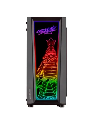 Mars Gaming MC-ART Negro, Caja PC Gaming ATX, Doble Cristal Templado Dibujable, ARGB 12 Modos, Ventilador 12cm