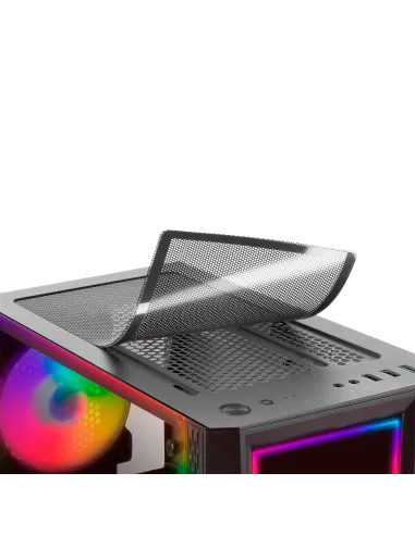 Mars Gaming MC-ART Negro, Caja PC Gaming ATX, Doble Cristal Templado Dibujable, ARGB 12 Modos, Ventilador 12cm