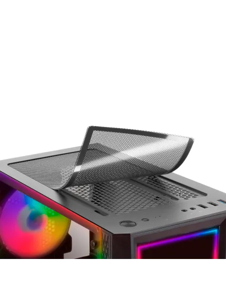 Mars Gaming MC-ART Negro, Caja PC Gaming ATX, Doble Cristal Templado Dibujable, ARGB 12 Modos, Ventilador 12cm