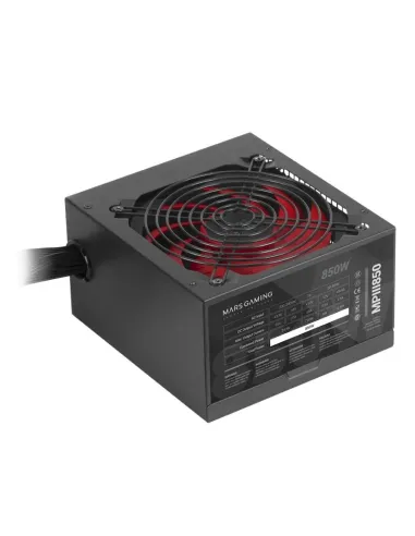 Mars Gaming MPIII850 Fuente Alimentación PC ATX 850W 5 Años Garantía Tecnología Silenciosa AI-RPM 85% Eficiencia Negro