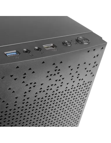 Tacens Anima AC6500, Caja Ordenador Compacta Micro ATX, Frontal Malla Refrigeración, Fuente Alimentación 500W, USB 3.0, Negro