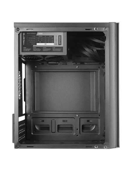 Tacens Anima AC6500, Caja Ordenador Compacta Micro ATX, Frontal Malla Refrigeración, Fuente Alimentación 500W, USB 3.0, Negro