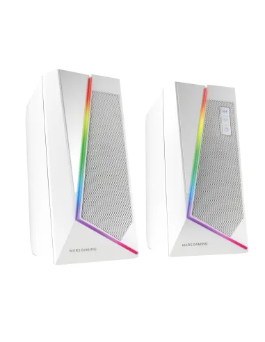 Mars Gaming ALTAVOCES 2.0 BLUETOOTH 5.0 MS7 WHITE 20W RMS ILUMINACION RGB DINAMICO PROCESADOR DSP