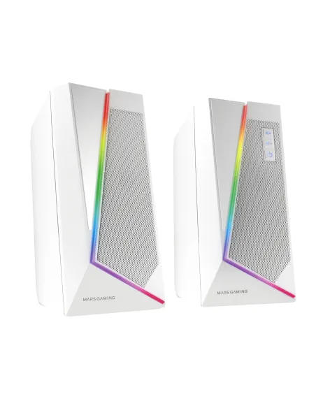 Mars Gaming ALTAVOCES 2.0 BLUETOOTH 5.0 MS7 WHITE 20W RMS ILUMINACION RGB DINAMICO PROCESADOR DSP