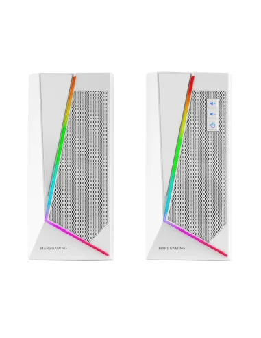 Mars Gaming ALTAVOCES 2.0 BLUETOOTH 5.0 MS7 WHITE 20W RMS ILUMINACION RGB DINAMICO PROCESADOR DSP