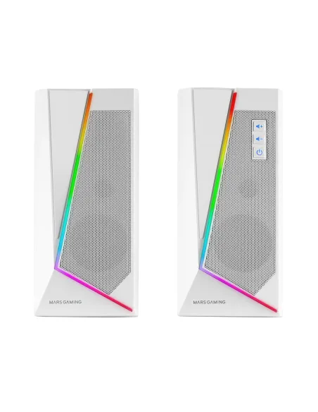 Mars Gaming ALTAVOCES 2.0 BLUETOOTH 5.0 MS7 WHITE 20W RMS ILUMINACION RGB DINAMICO PROCESADOR DSP