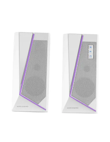 Mars Gaming ALTAVOCES 2.0 BLUETOOTH 5.0 MS7 WHITE 20W RMS ILUMINACION RGB DINAMICO PROCESADOR DSP