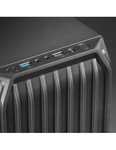 Mars Gaming MC-S2, Caja PC Compacta Gaming Micro-ATX, 2 Ventiladores FRGB Raibow con Rejilla Frontal, Ventana Lateral Completa,