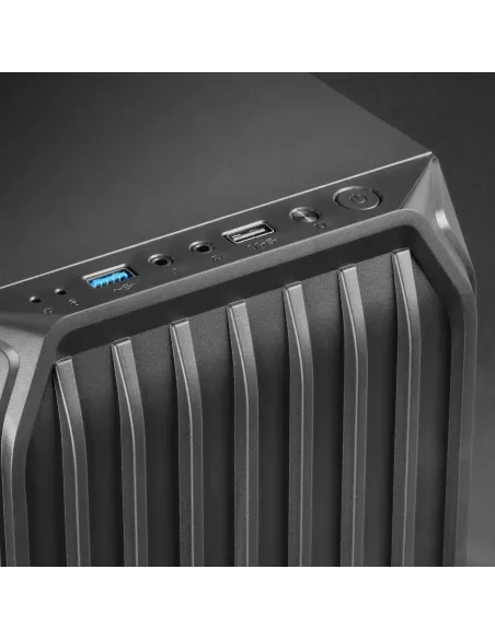 Mars Gaming MC-S2, Caja PC Compacta Gaming Micro-ATX, 2 Ventiladores FRGB Raibow con Rejilla Frontal, Ventana Lateral Completa,