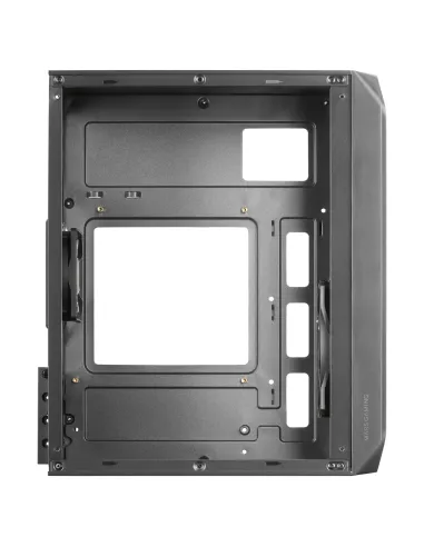 Mars Gaming MC-S2, Caja PC Compacta Gaming Micro-ATX, 2 Ventiladores FRGB Raibow con Rejilla Frontal, Ventana Lateral Completa,