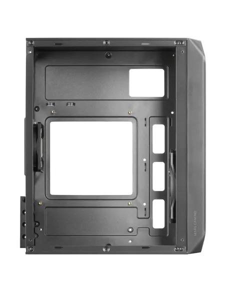 Mars Gaming MC-S2, Caja PC Compacta Gaming Micro-ATX, 2 Ventiladores FRGB Raibow con Rejilla Frontal, Ventana Lateral Completa,