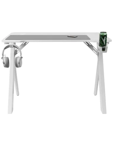 Mars Gaming MGD100RGB, Mesa Gaming Ergonómica RGB, Alfombrilla XXL, Soporte Auriculares y Bebida, Escritorio PC, 100x60cm,